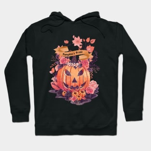 Pumpkin's Pride, Halloween with Pumpkin, Pumpkin face, with floral and orange flowers, cute Halloween Hoodie